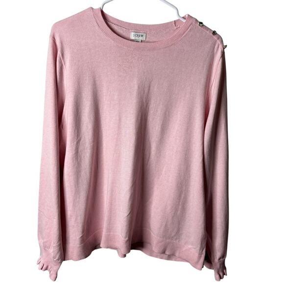 J. Crew Pink Fine Gauge Cotton Pullover Sweater Women’s 2XL  French Capsule NWT - Picture 1 of 11
